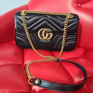 CG black crossbody bag-GG dupe